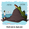Front end vs. Back end.